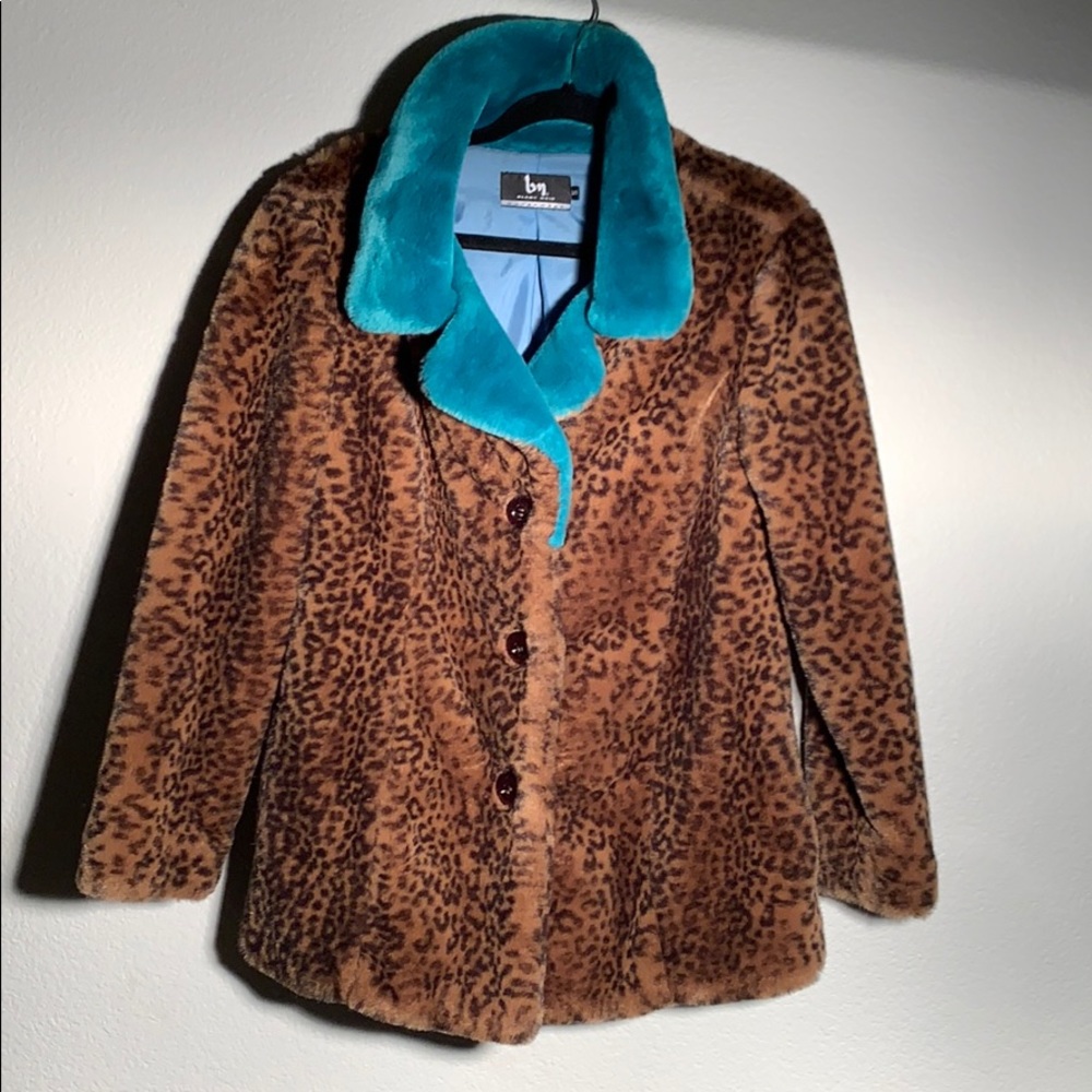 Blanc Noir Faux Cheetah Coat